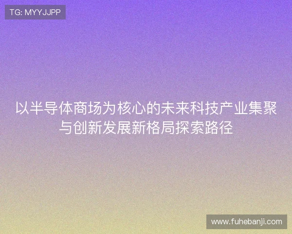 以半导体商场为核心的未来科技产业集聚与创新发展新格局探索路径